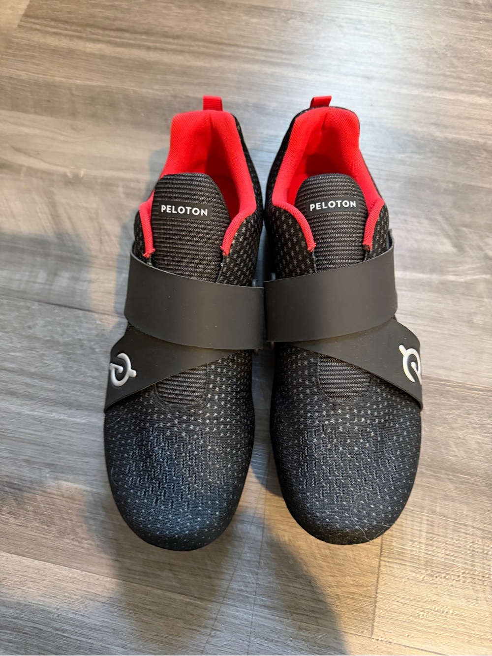Peloton Unisex Cycling Shoes Black Red Size 10 Men 11.5 Women With Cleats